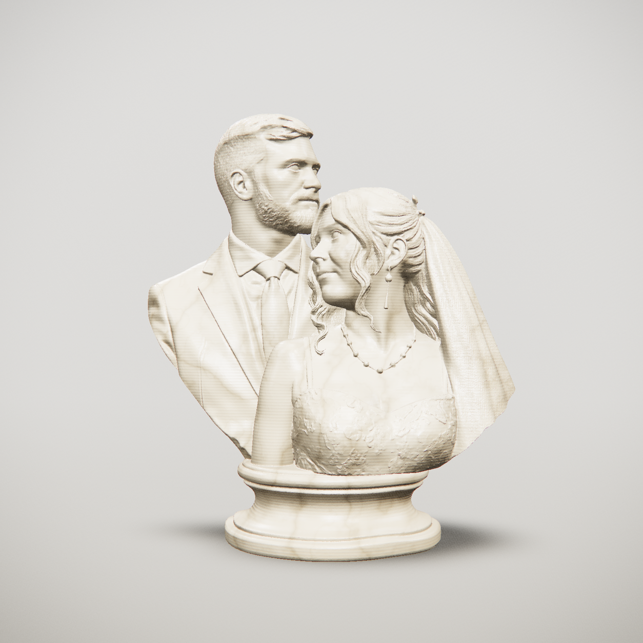 3D-printed marble bust